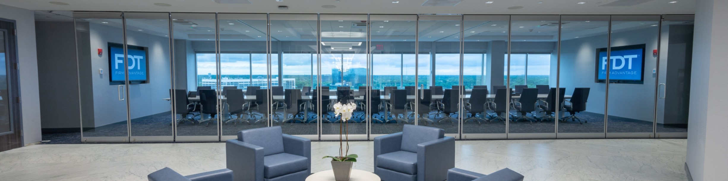 Forchelli Deegan Terrana conference facilities overlooking Long Island.